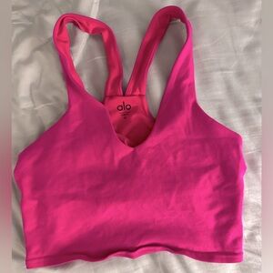 Alo Sports Top Womens M Hot Pink Racerback Cropped